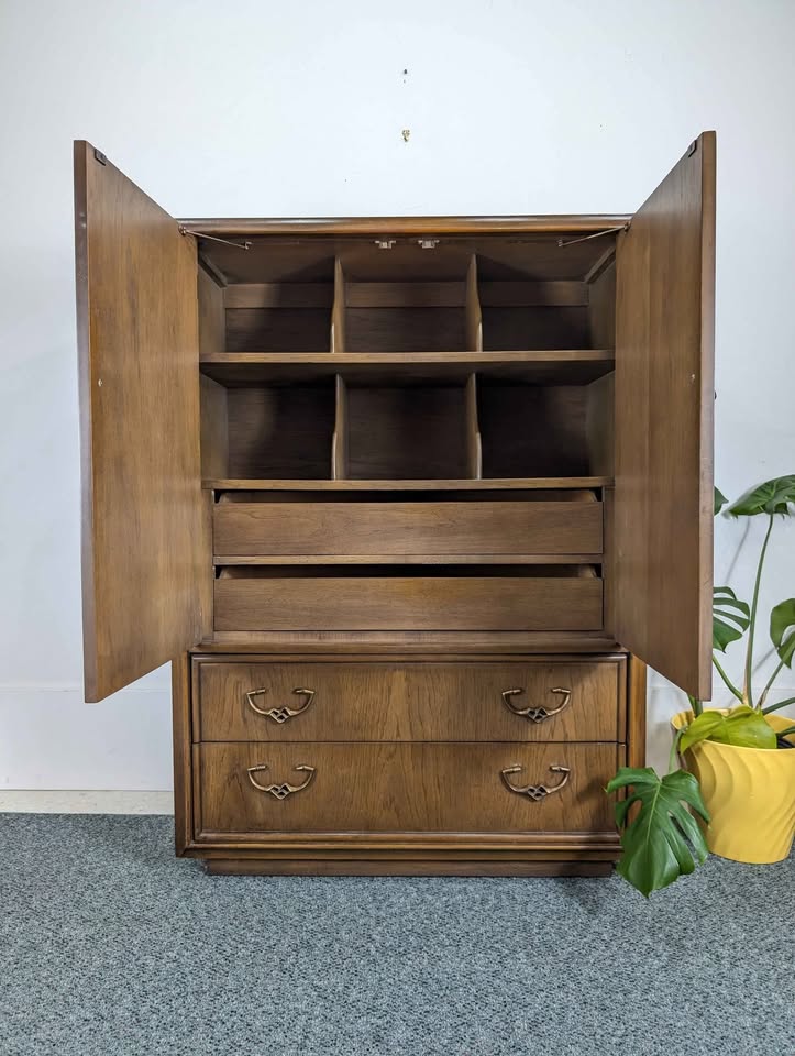Mid Century Brutalist Armoire by Kroehler