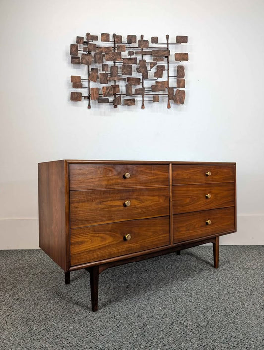 Declaration Collection 6 Drawer Walnut MCM Dresser by Kipp Stewart for Drexel