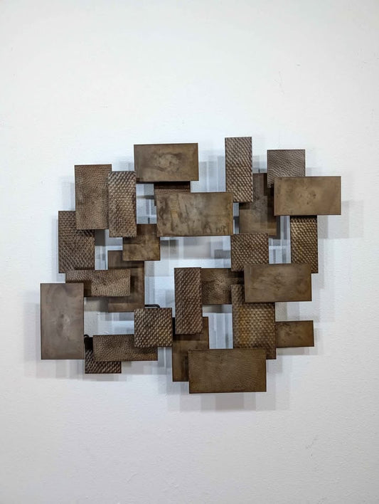 MCM Curtis Jere Style Brutalist Metal Hanging Wall Art