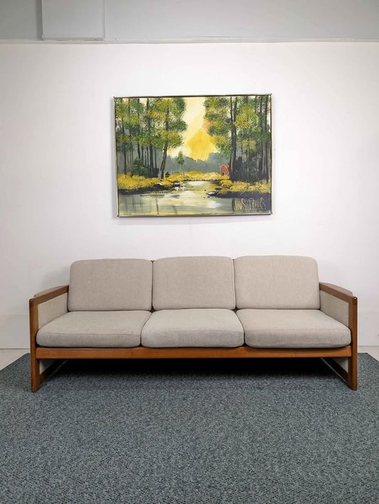 Danish Modern Teak Framed Sofa / 3 person Couch