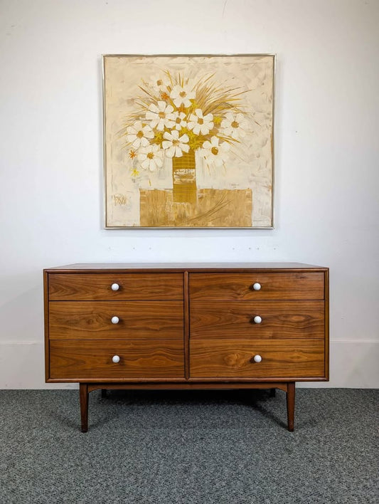 MCM Declaration Collection 6 Drawer Walnut Dresser by Kipp Stewart for Drexel