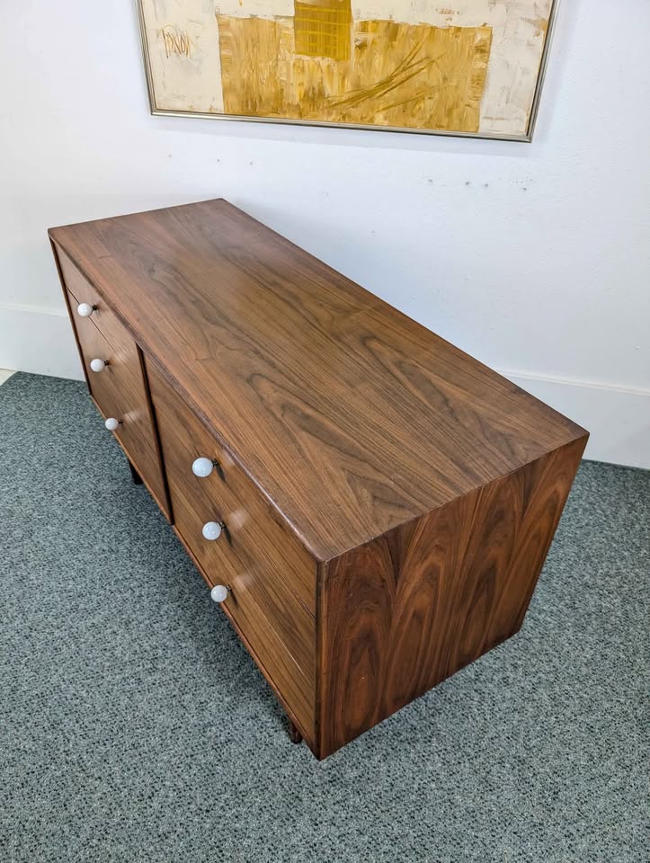 MCM Declaration Collection 6 Drawer Walnut Dresser by Kipp Stewart for Drexel