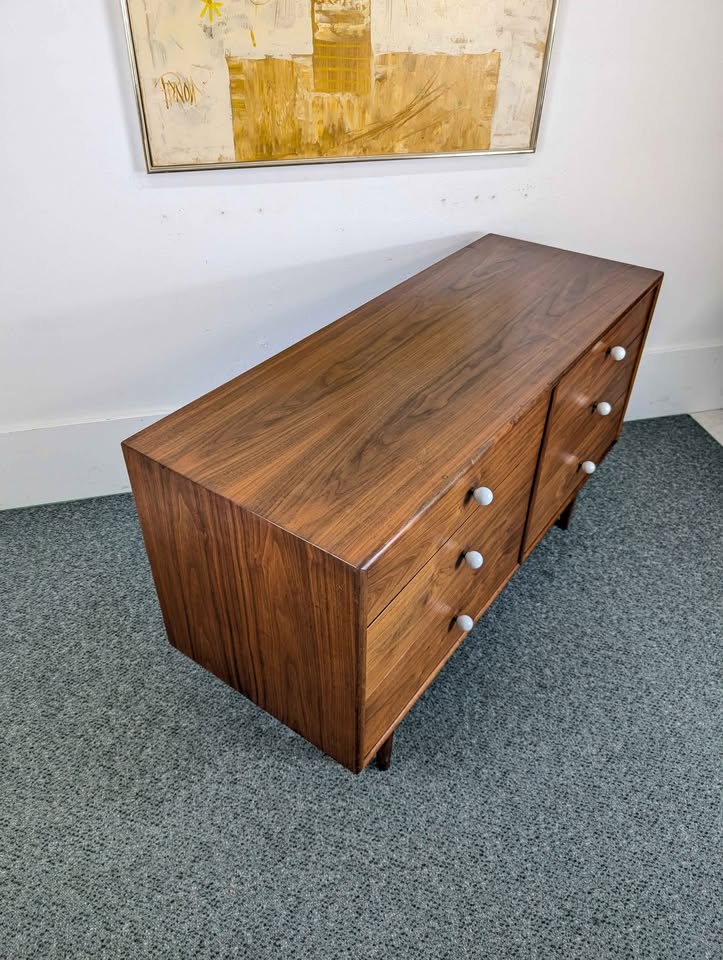 MCM Declaration Collection 6 Drawer Walnut Dresser by Kipp Stewart for Drexel
