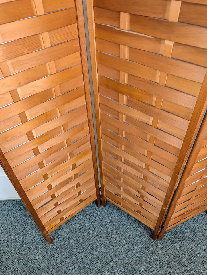 Vintage MCM 3 Panel Teak Room Divider