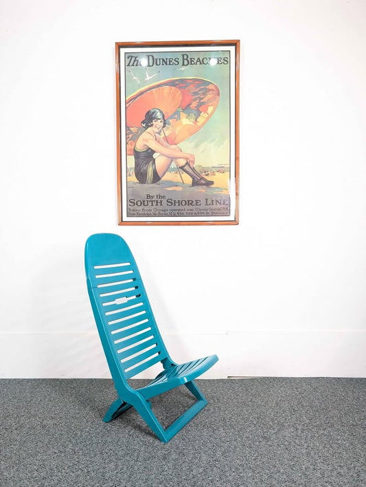 "The Loafer" Rad Vintage Teal Folding Beach / Camping Chair by Gordon Kelly