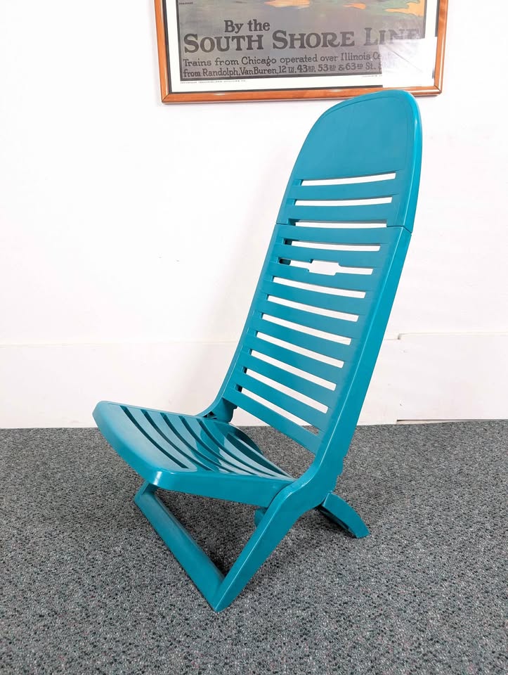 "The Loafer" Rad Vintage Teal Folding Beach / Camping Chair by Gordon Kelly
