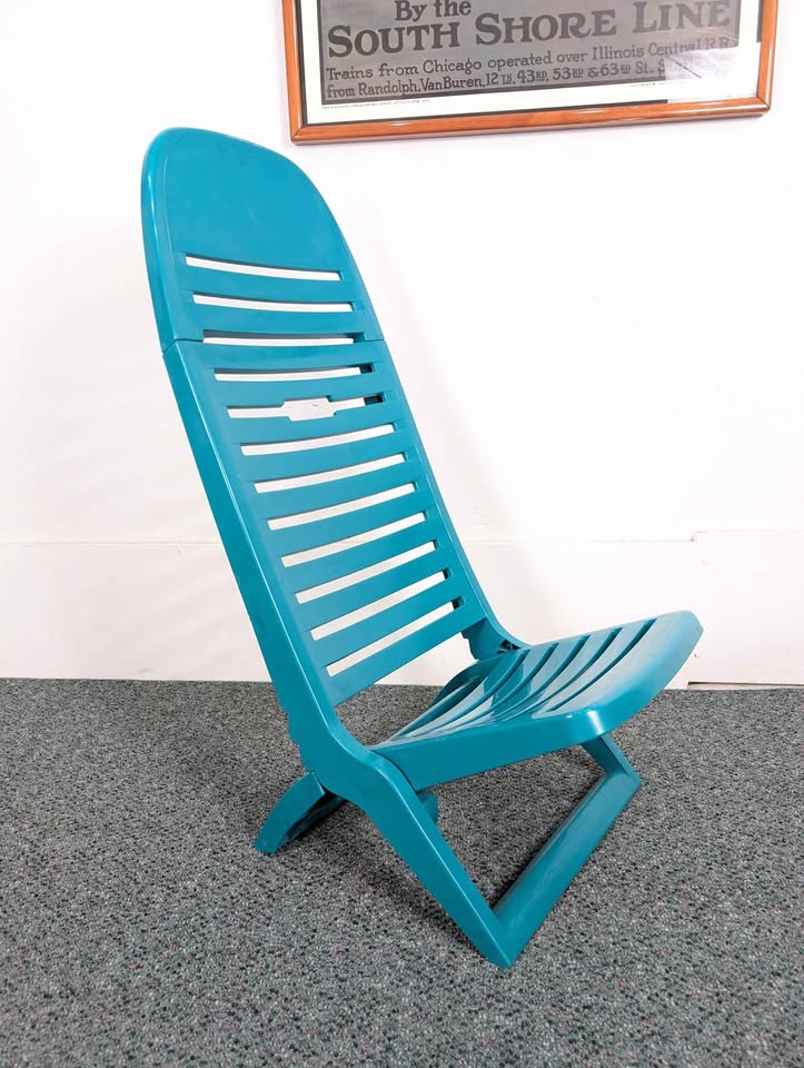 "The Loafer" Rad Vintage Teal Folding Beach / Camping Chair by Gordon Kelly