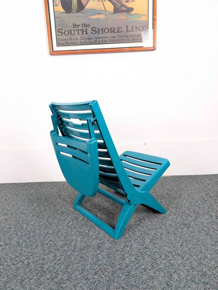 "The Loafer" Rad Vintage Teal Folding Beach / Camping Chair by Gordon Kelly