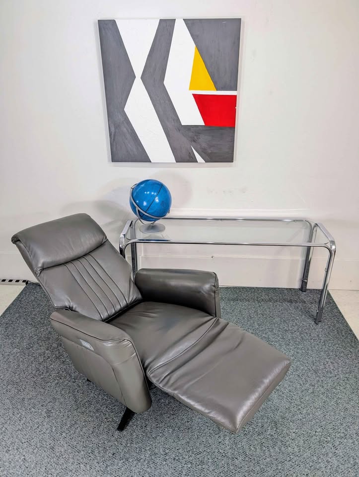 Grey Leather Zero Gravity Power Recliner by Macy's