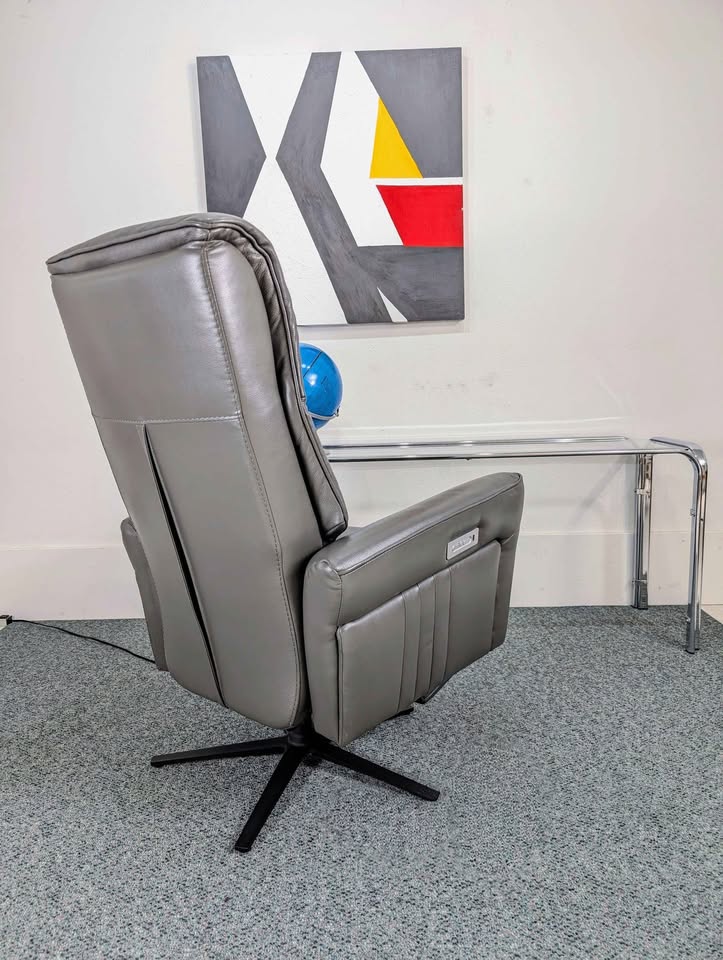 Grey Leather Zero Gravity Power Recliner by Macy's