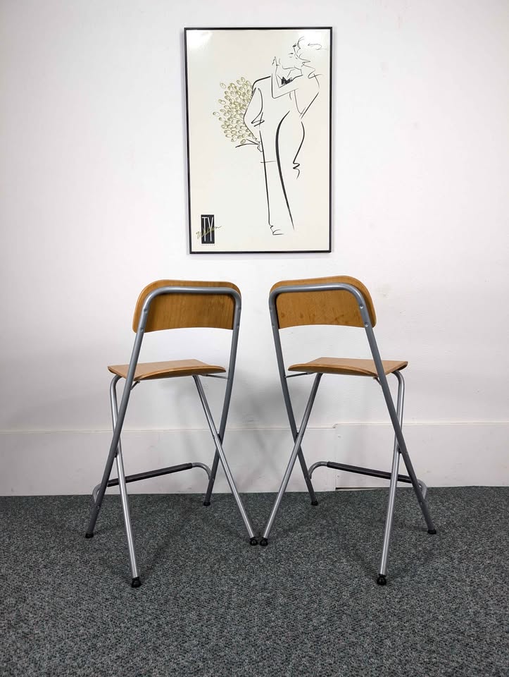 Pair of IKEA Franklin Folding Barstools