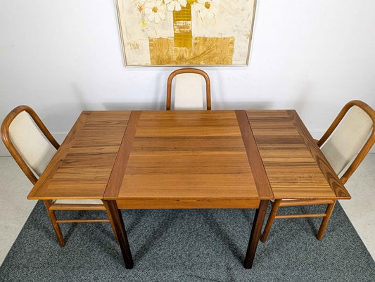 Vintage Danish Modern Teak Square / Rectangle Dining Table by Ansager Mobler