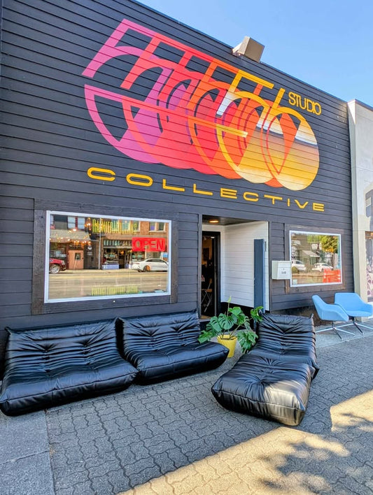 Cool MCM Style 4 Piece Black Togo Modular Lounge Couch Sofa Set
