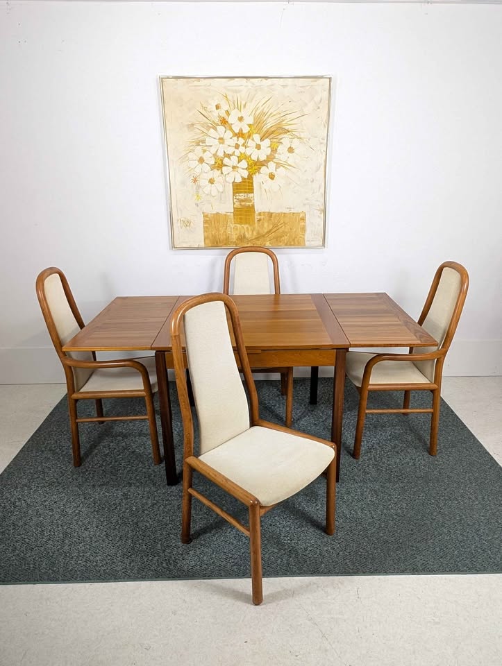 Vintage Danish Modern Teak Square / Rectangle Dining Table by Ansager Mobler