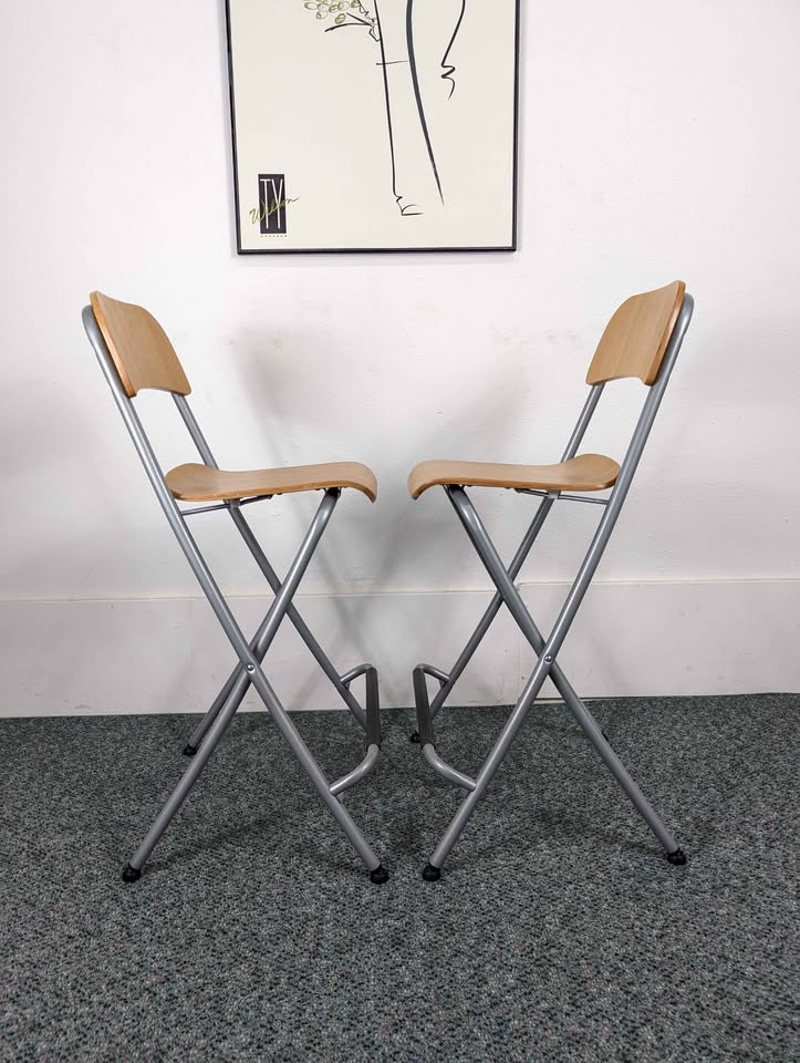 Pair of IKEA Franklin Folding Barstools