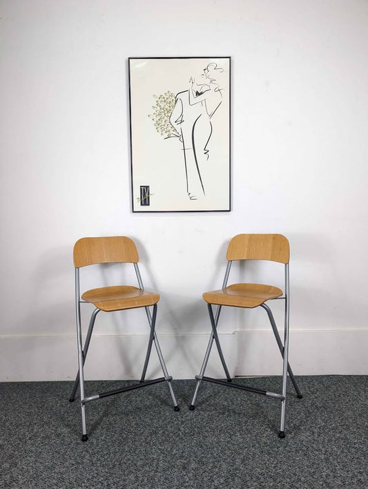 Pair of IKEA Franklin Folding Barstools