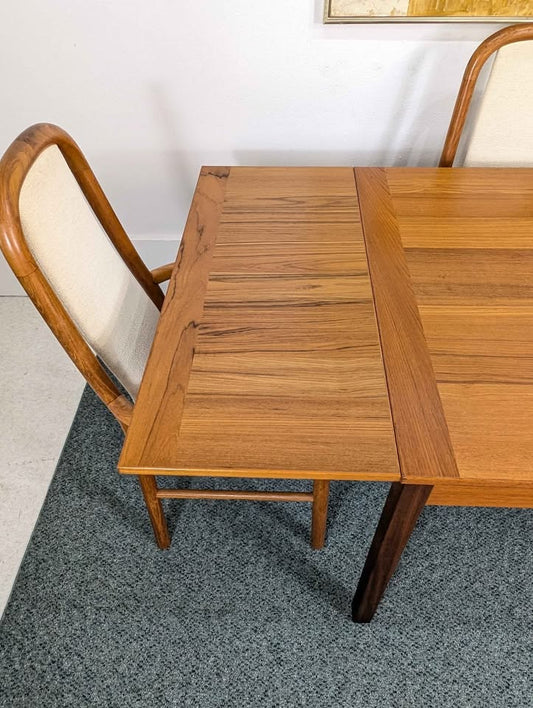 Vintage Danish Modern Teak Square / Rectangle Dining Table by Ansager Mobler