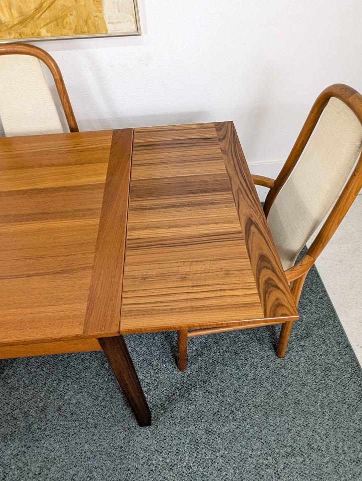 Vintage Danish Modern Teak Square / Rectangle Dining Table by Ansager Mobler