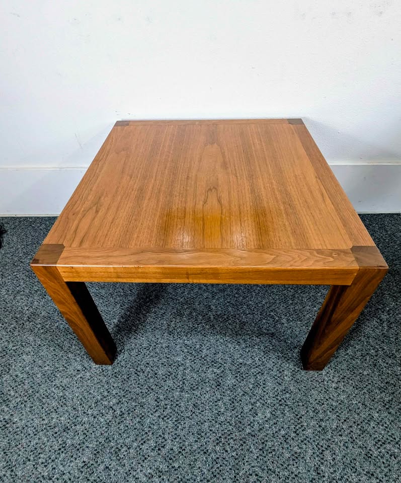 MCM Solid Teak & Walnut Solid End Table