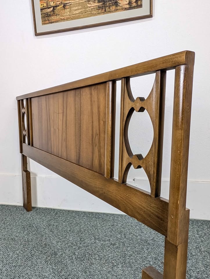 Mid Century Modern Vintage Walnut Queen Headboard