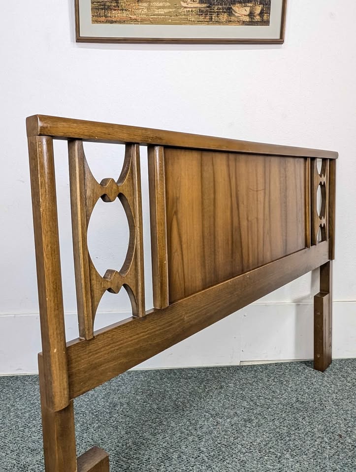 Mid Century Modern Vintage Walnut Queen Headboard
