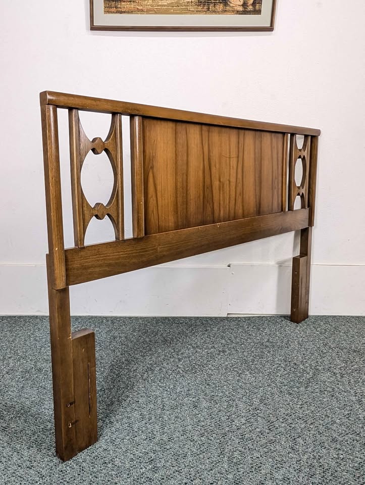 Mid Century Modern Vintage Walnut Queen Headboard