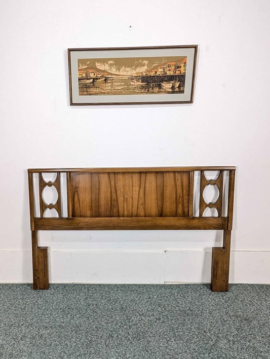 Mid Century Modern Vintage Walnut Queen Headboard