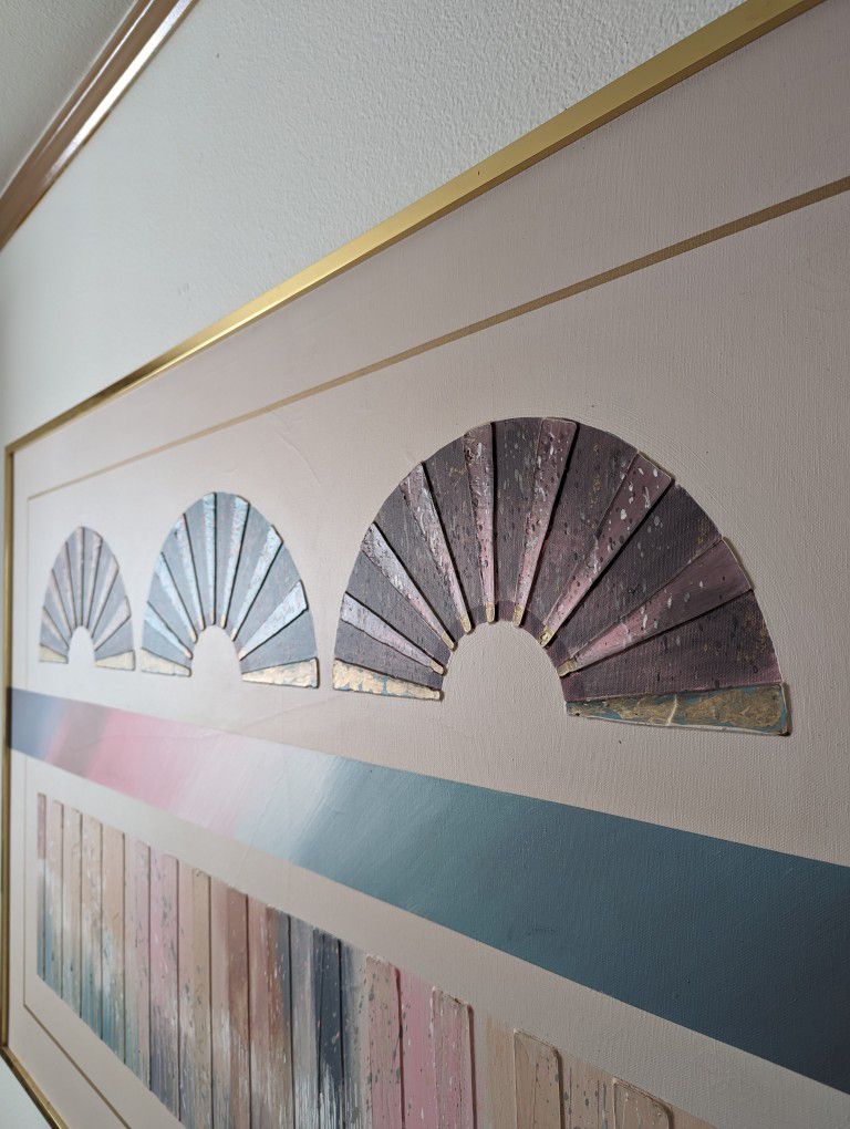 Large Postmodern 1987 Artmaster Studios Artwork Signed by Noah Jerome