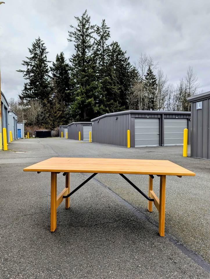 Stunning Danish Modern Large Beechwood Dining Table by Haslev