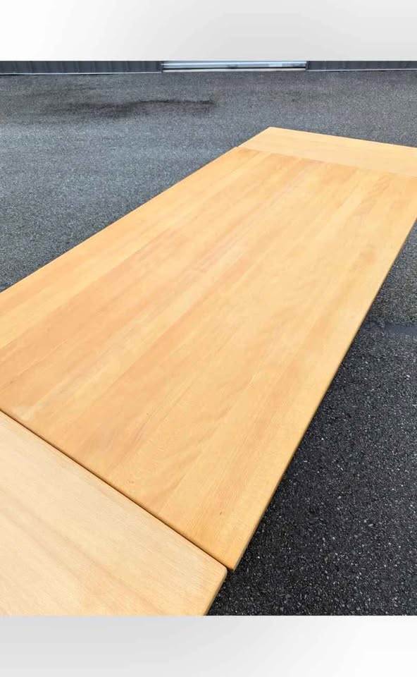 Stunning Danish Modern Large Beechwood Dining Table by Haslev