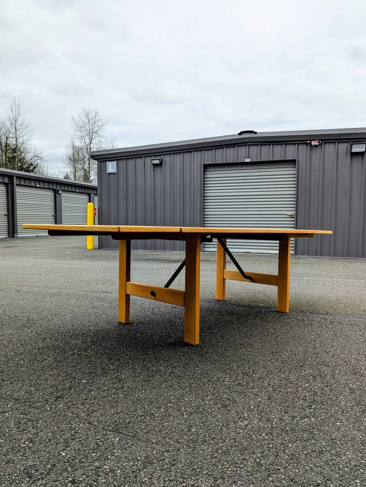 Stunning Danish Modern Large Beechwood Dining Table by Haslev