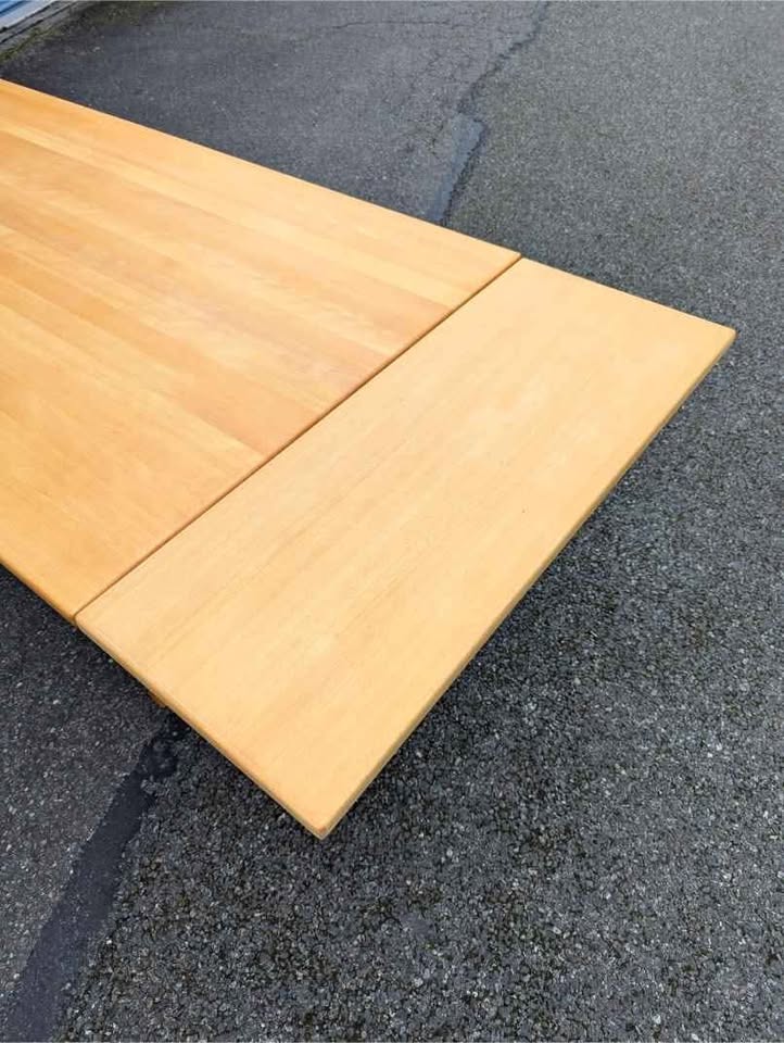 Stunning Danish Modern Large Beechwood Dining Table by Haslev