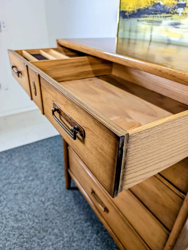 MCM 5 Drawer Walnut Meridian Collection Highboy by Drexel