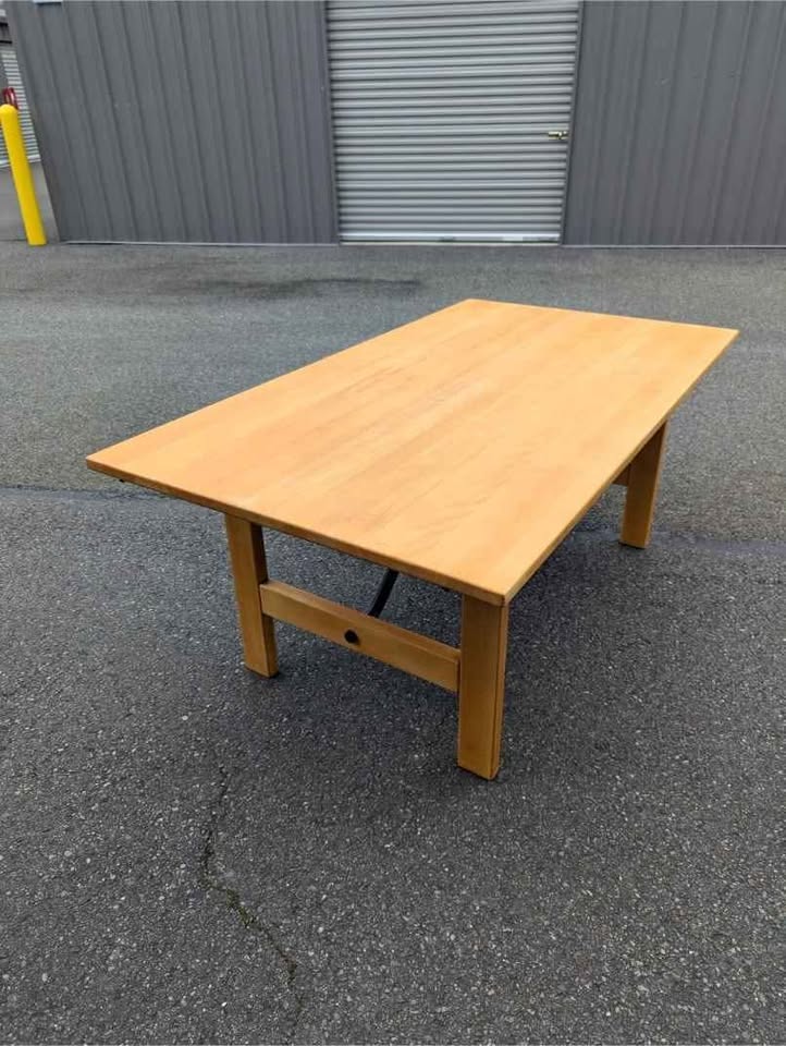 Stunning Danish Modern Large Beechwood Dining Table by Haslev