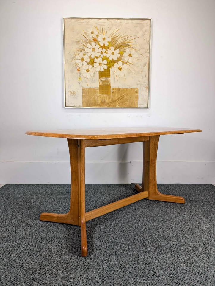 Danish Modern Solid Teak Dining Table