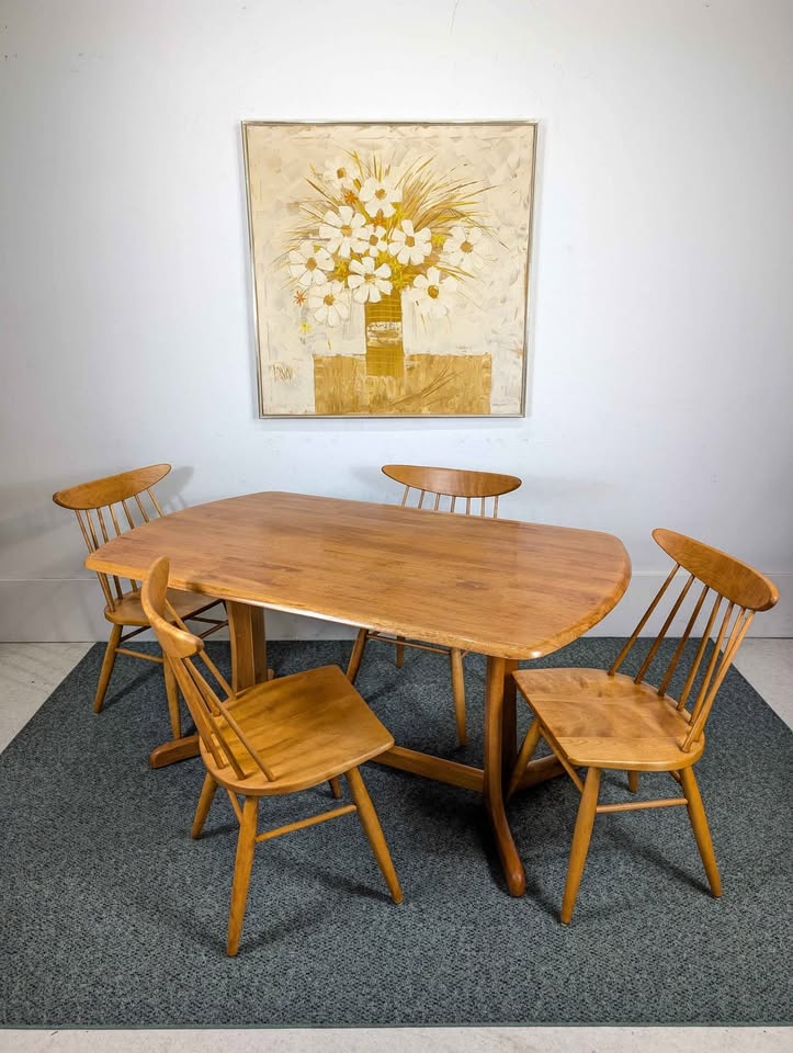 Danish Modern Solid Teak Dining Table