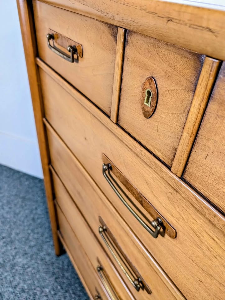 MCM 5 Drawer Walnut Meridian Collection Highboy by Drexel