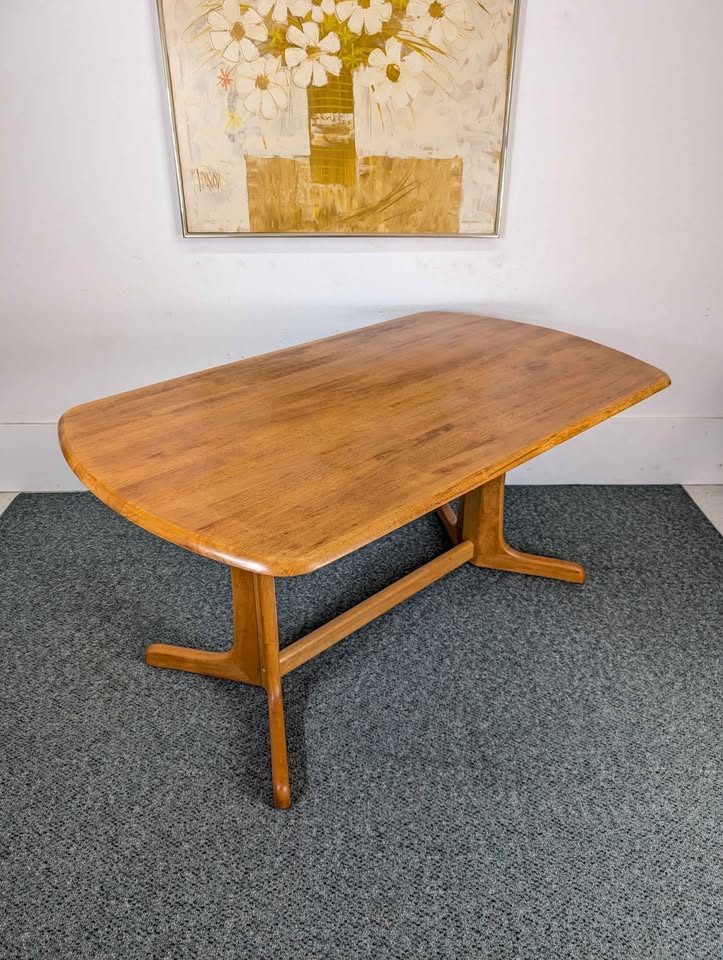 Danish Modern Solid Teak Dining Table