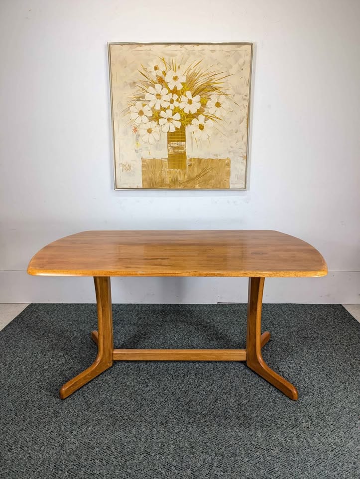 Danish Modern Solid Teak Dining Table