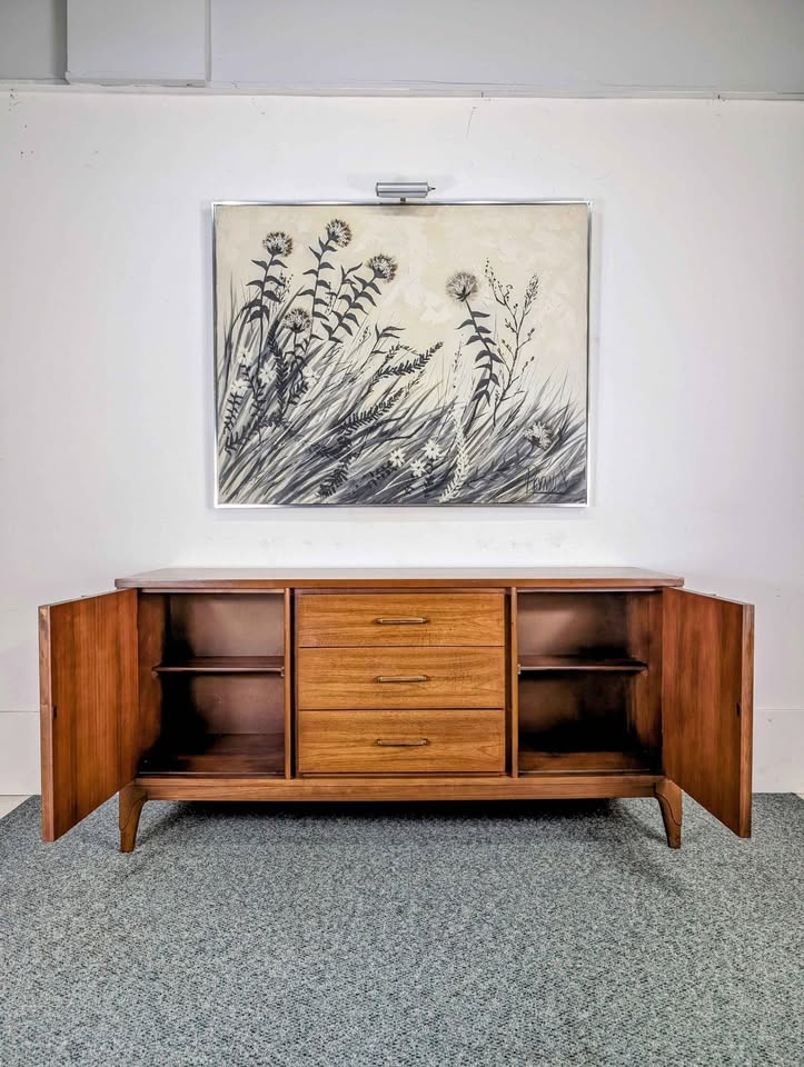 MCM Vintage American Walnut Bar Buffet Credenza