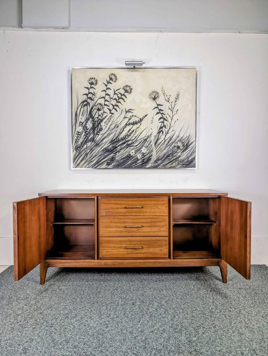 MCM Vintage American Walnut Bar Buffet Credenza