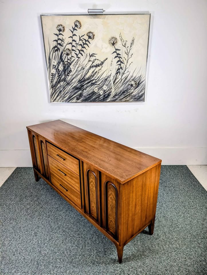 MCM Vintage American Walnut Bar Buffet Credenza