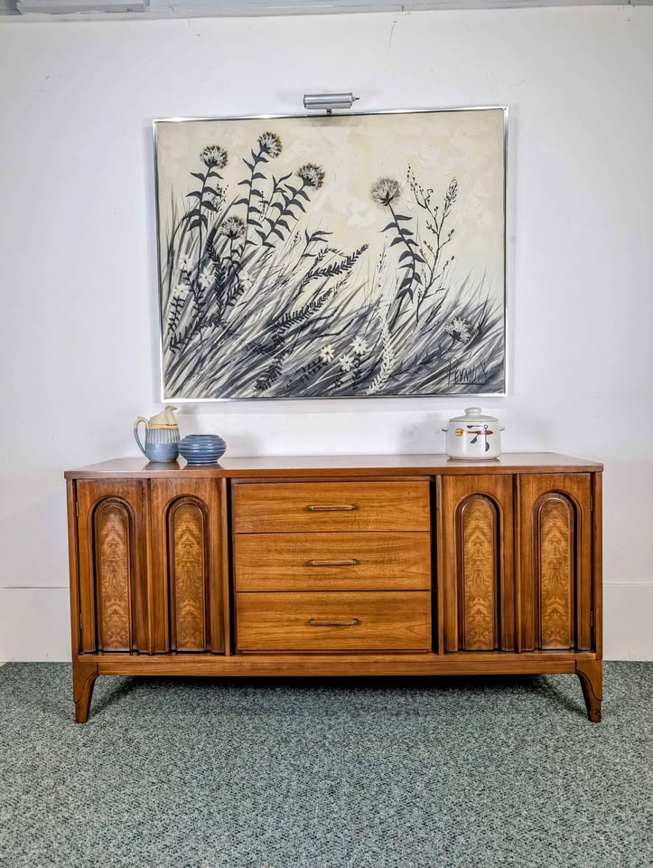 MCM Vintage American Walnut Bar Buffet Credenza