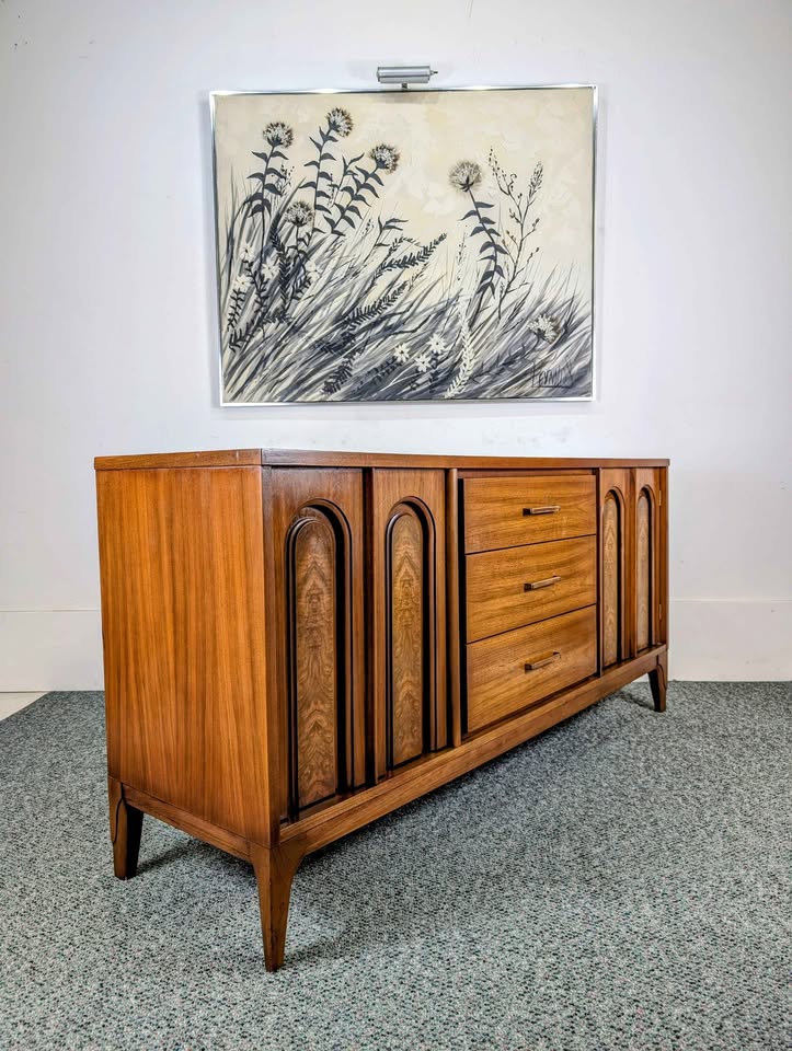 MCM Vintage American Walnut Bar Buffet Credenza