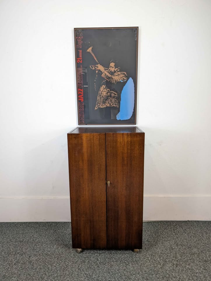 MCM Walnut Record Player Receiver Stand / Media Cabinet