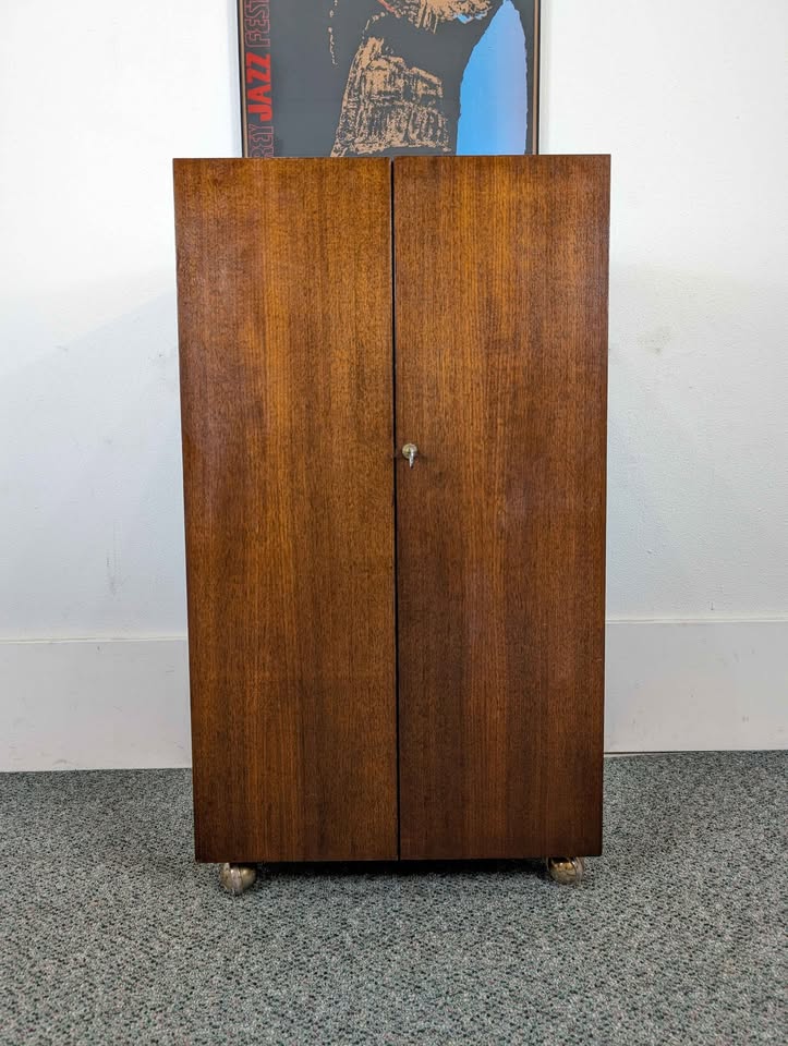 MCM Walnut Record Player Receiver Stand / Media Cabinet