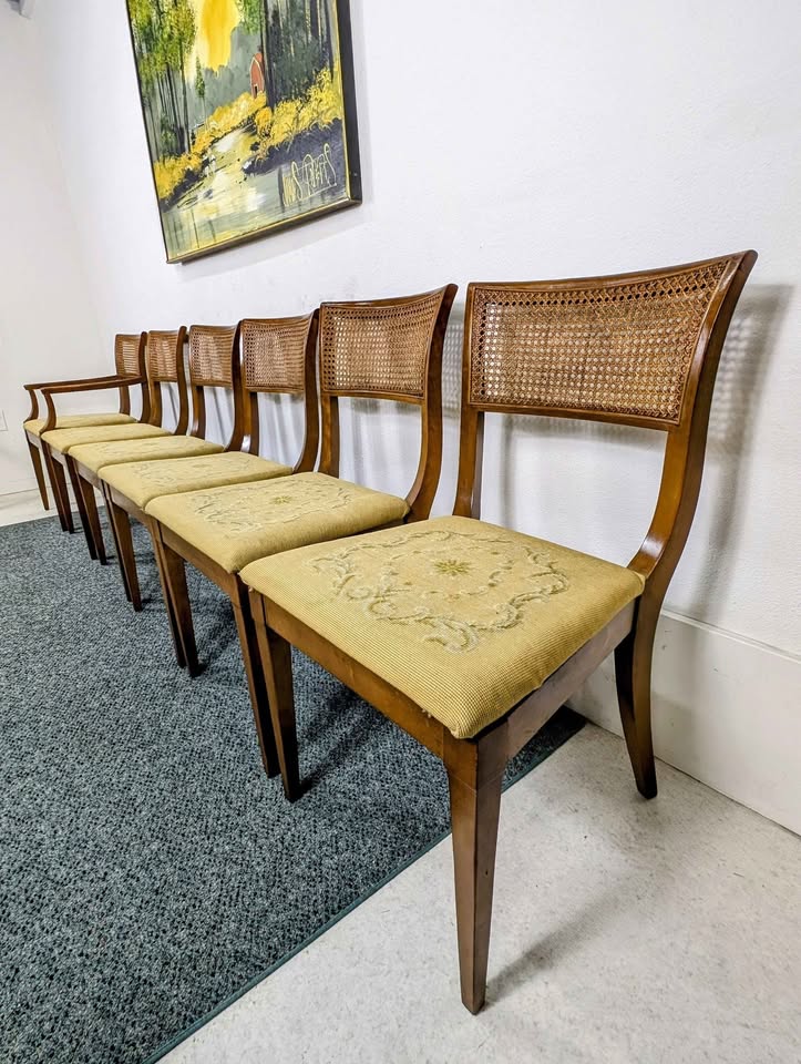 Vintage MCM 6, 8, 10 Person Large Walnut Dining Table Set