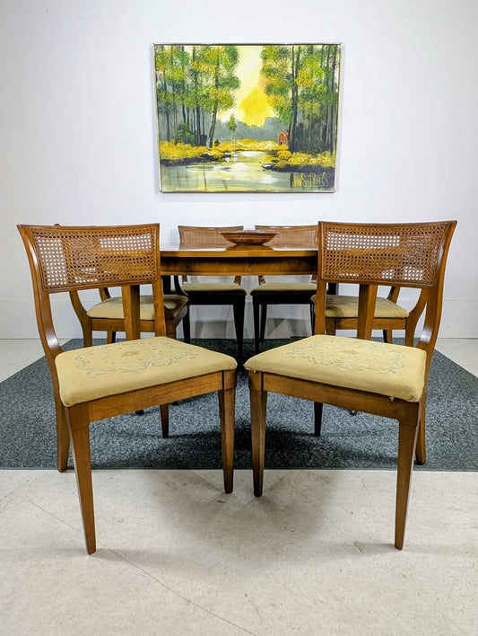 Vintage MCM 6, 8, 10 Person Large Walnut Dining Table Set