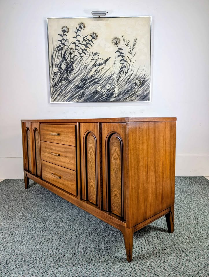 MCM Vintage American Walnut Bar Buffet Credenza