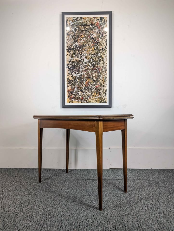 Beautiful MCM American Walnut Console Dining Table by Extensole